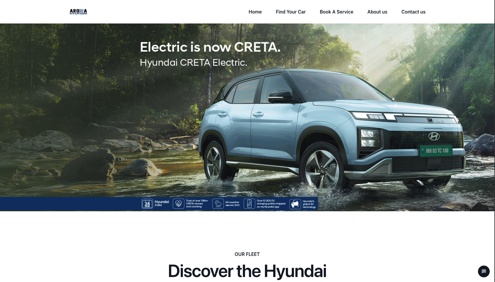 An image of the Aroro Hyundai Website project.